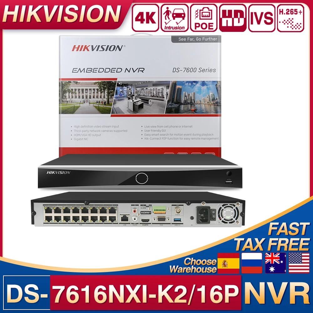 Hikvision  AcuSense NVR DS-7616NXI-K2/16P  ν ֺ ȣ Ʈũ  , 4K 16CH 16PoE
